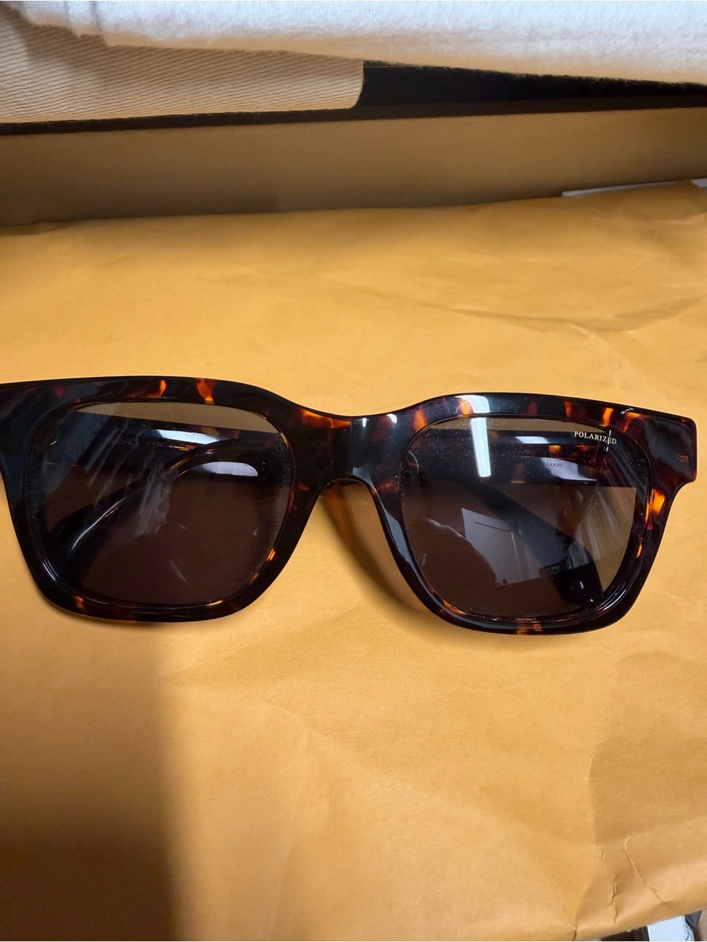 Versace logo Tortoiseshell Square Sunglasses with Dark Lenses UNISEX
